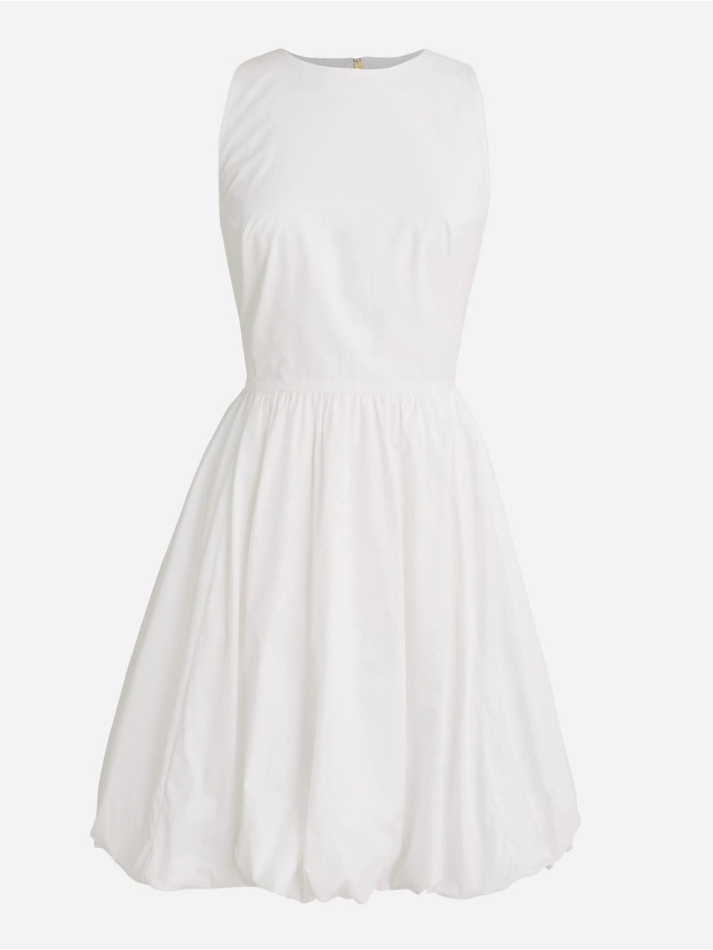 J. Crew White Sleeveless Midi Bubble Fit-and-Flare Dress